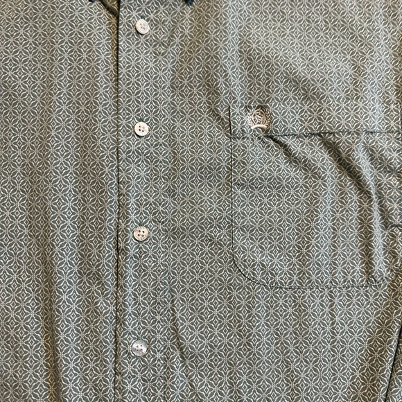 Cinch Patterned Button Up Dress Shirt Green Sz Large - Picture 2 of 6